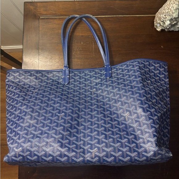 Goyard Handbags - Goyard Chevron Pattern Blue Tote